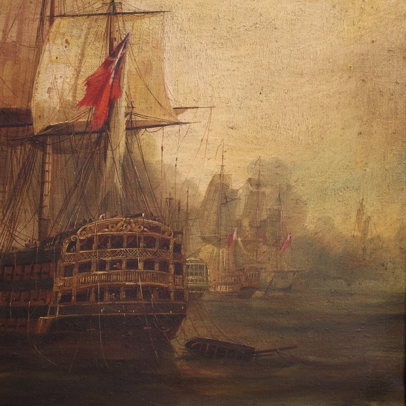 Dipinto francese marina Battaglia di Trafalgar del XX secolo-photo-7