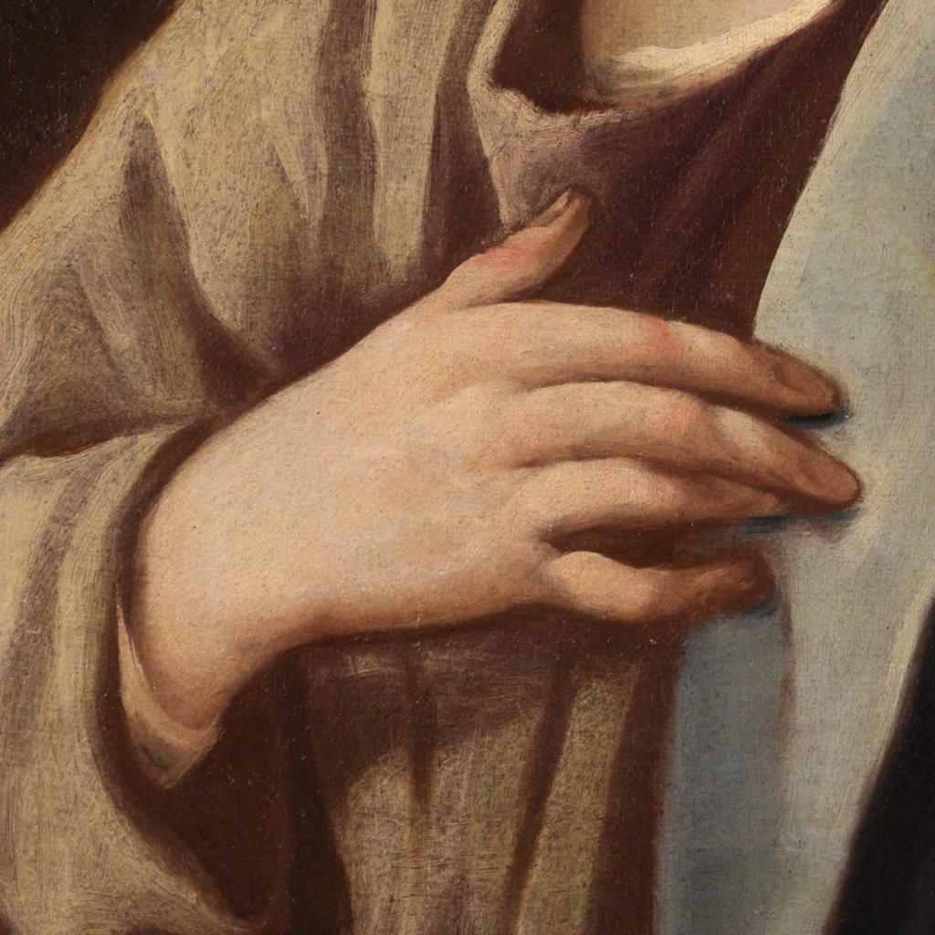 Antico dipinto italiano Santo del XVIII secolo-photo-1