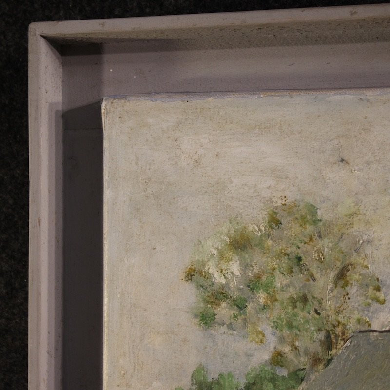 Dipinto olandese veduta di case in stile impressionista-photo-3