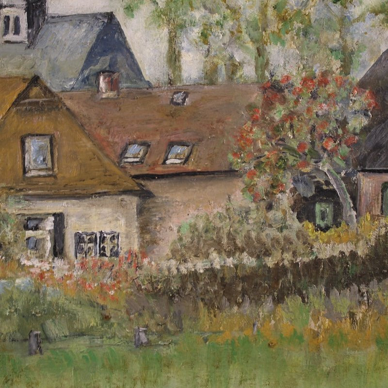 Dipinto olandese veduta di case in stile impressionista-photo-6