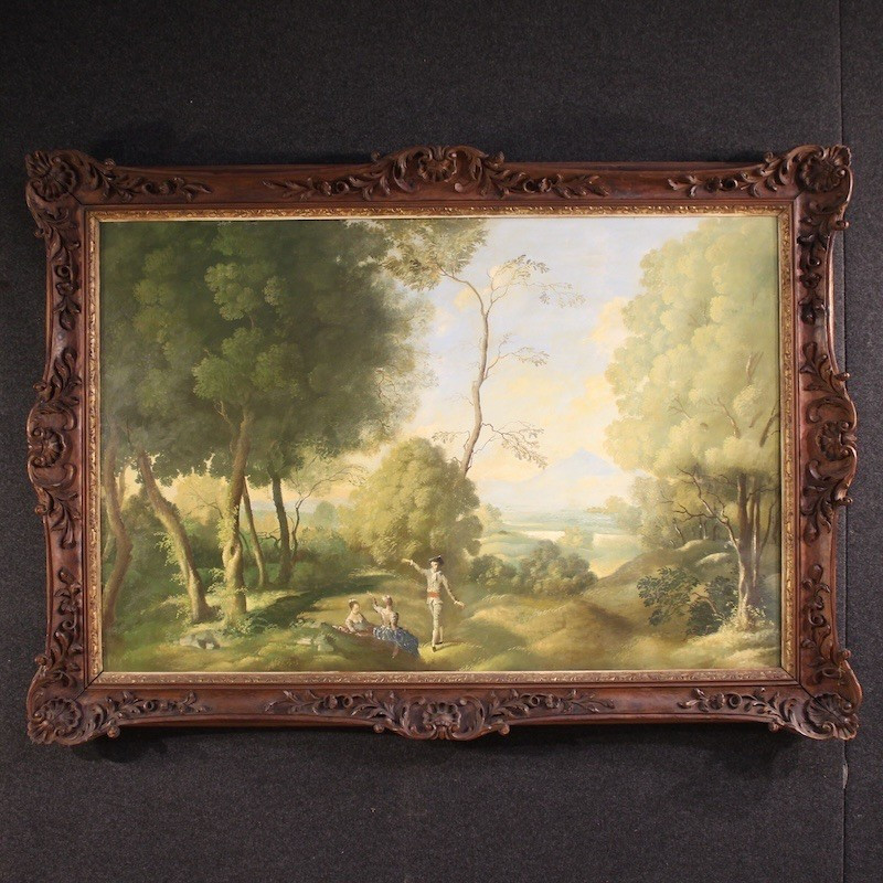Grande dipinto italiano paesaggio del XX secolo