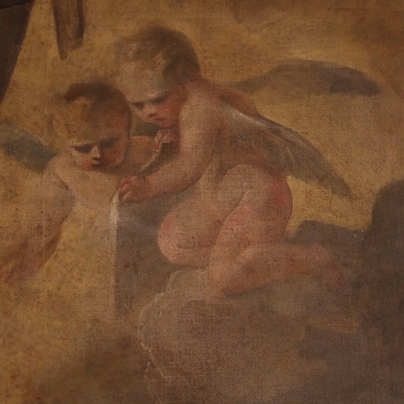 Grande quadro italiano del XVII secolo, Madonna addolorata con angeli-photo-6