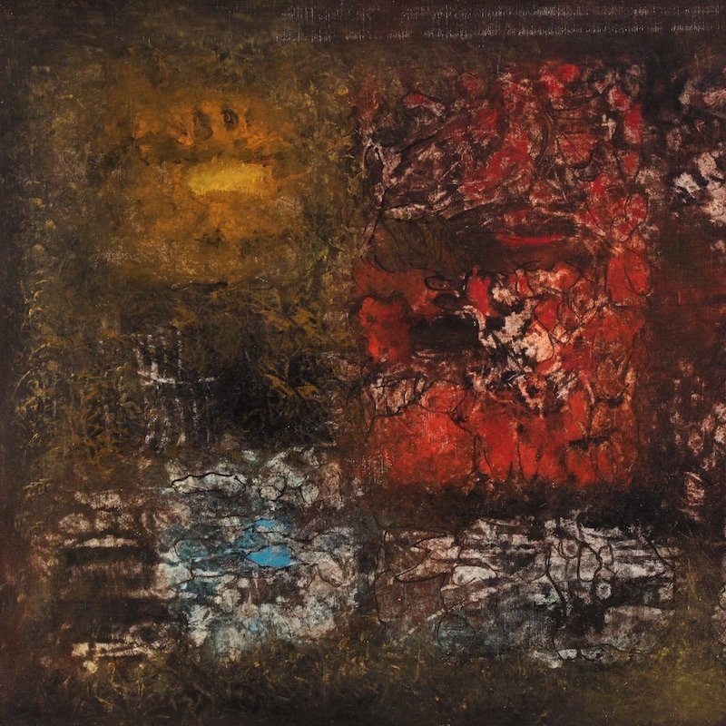 Dipinto americano astratto firmato J. Wolff-photo-2