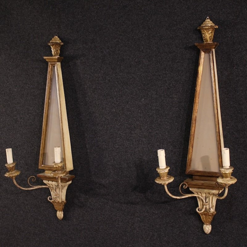 Coppia di applique italiane in stile Luigi XVI del XX secolo-photo-4