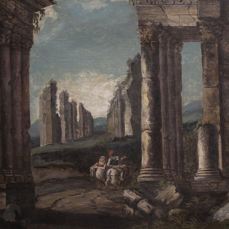 Dipinto italiano capriccio architettonico del XX secolo-photo-1