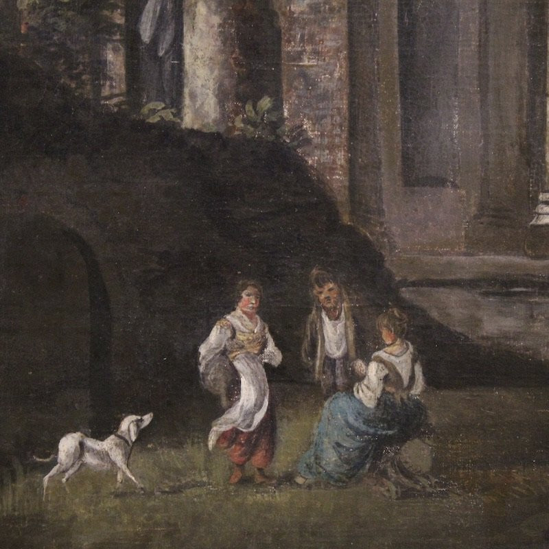 Dipinto italiano capriccio architettonico del XX secolo-photo-2
