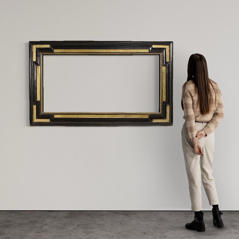 Cornice francese in legno dorato del XX secolo-photo-2