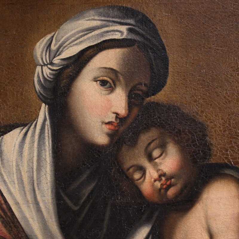 Antico dipinto italiano Madonna con Bambino del XVIII secolo-photo-1