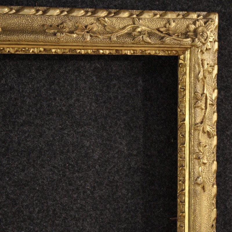 Antica cornice italiana dorata del XIX secolo-photo-3