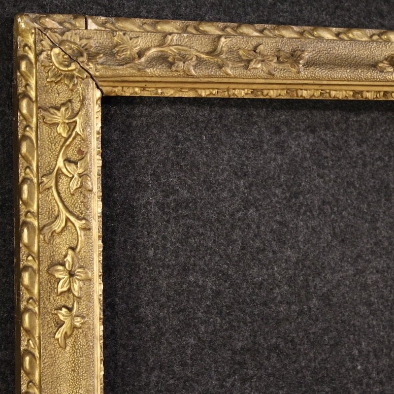 Antica cornice italiana dorata del XIX secolo-photo-4