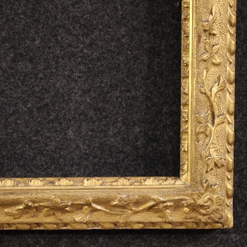 Antica cornice italiana dorata del XIX secolo-photo-2