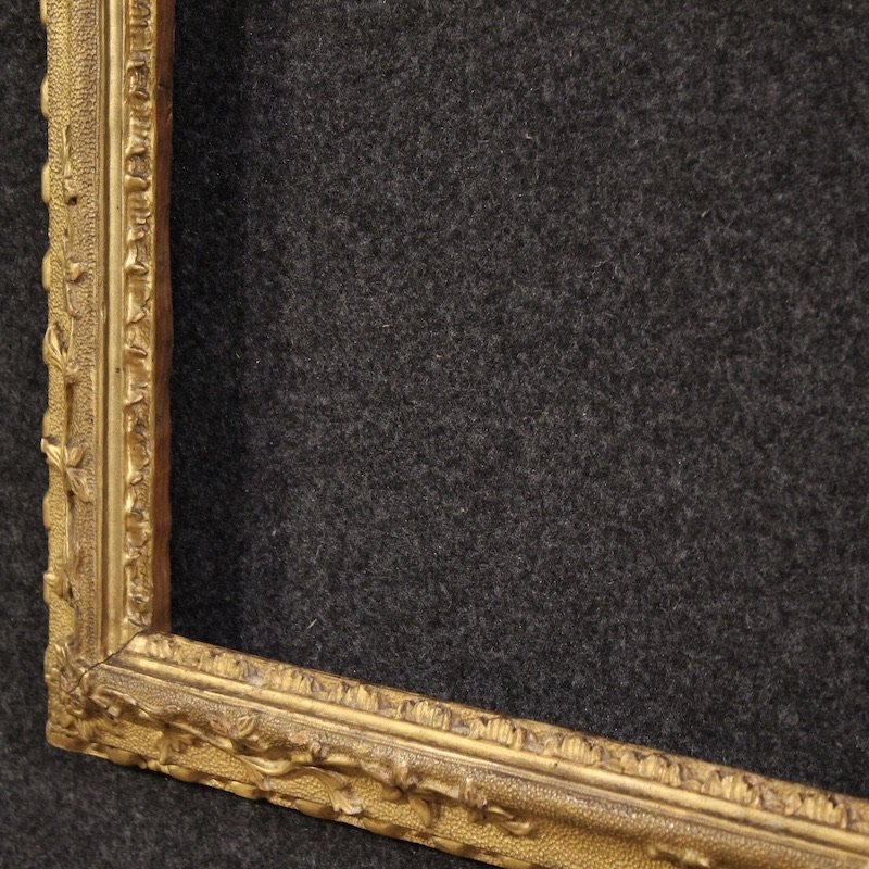 Antica cornice italiana dorata del XIX secolo-photo-5