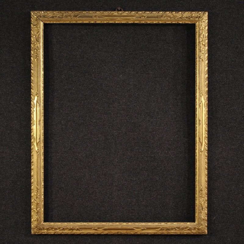 Antica cornice italiana dorata del XIX secolo