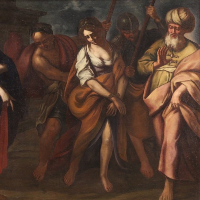 Grande quadro italiano del XVII secolo, Cristo e l’adultera-photo-3
