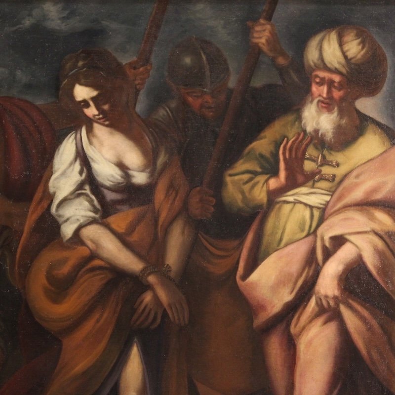 Grande quadro italiano del XVII secolo, Cristo e l’adultera-photo-6