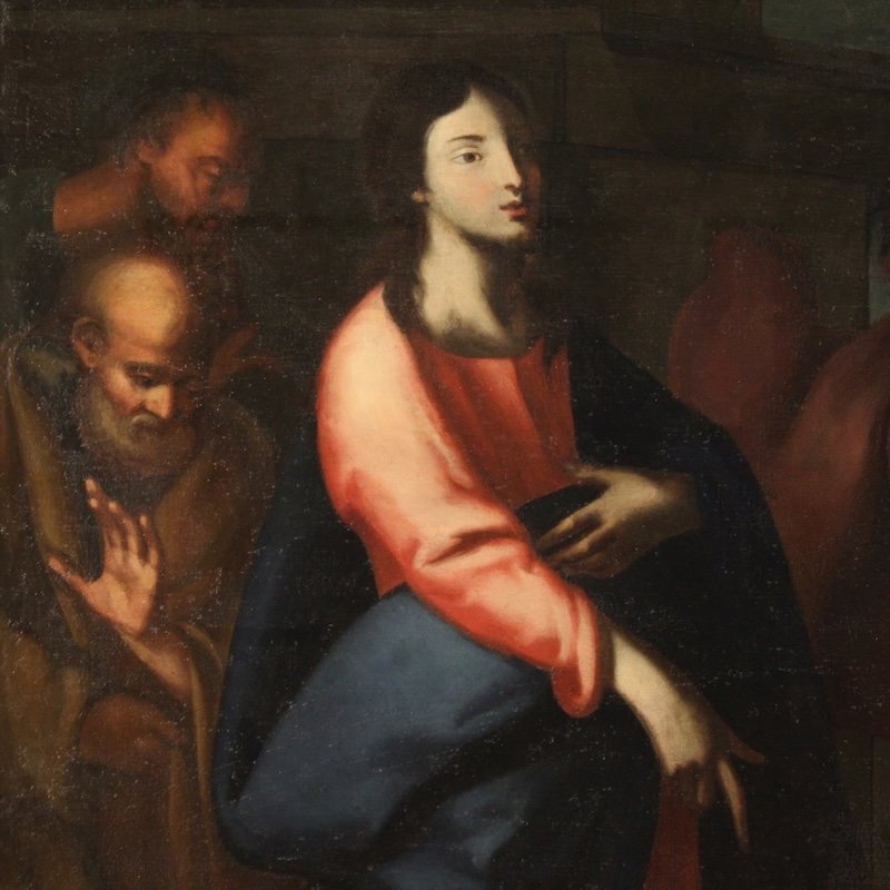 Grande quadro italiano del XVII secolo, Cristo e l’adultera-photo-7