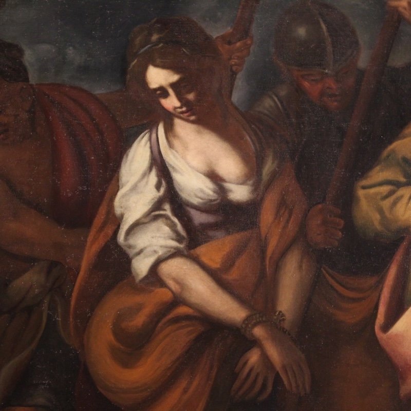 Grande quadro italiano del XVII secolo, Cristo e l’adultera-photo-8