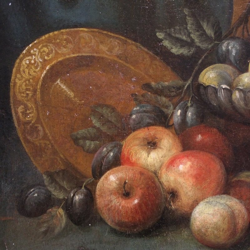 Antico dipinto italiano natura morta del XVIII secolo-photo-1