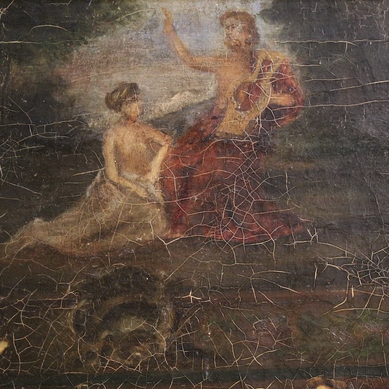 Dipinto italiano scena d'interno firmato F. Bonati 1913-photo-5