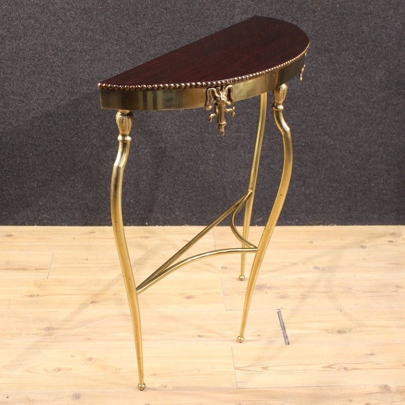 Console italiana in ottone dorato del XX secolo-photo-3
