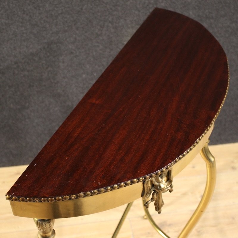 Console italiana in ottone dorato del XX secolo-photo-4