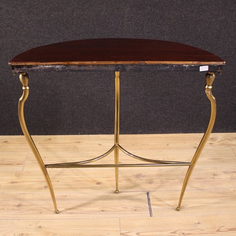 Console italiana in ottone dorato del XX secolo-photo-1