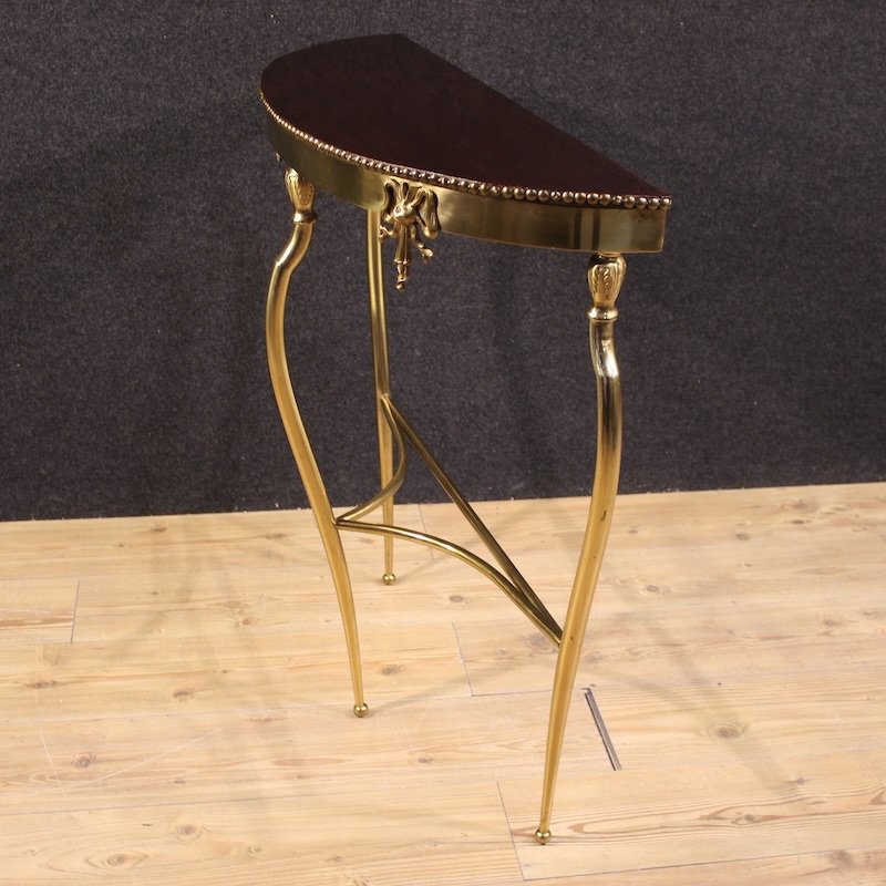 Console italiana in ottone dorato del XX secolo-photo-2