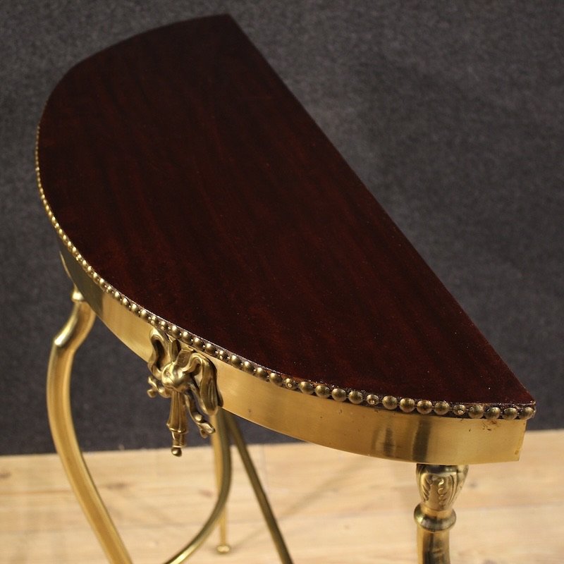 Console italiana in ottone dorato del XX secolo-photo-3