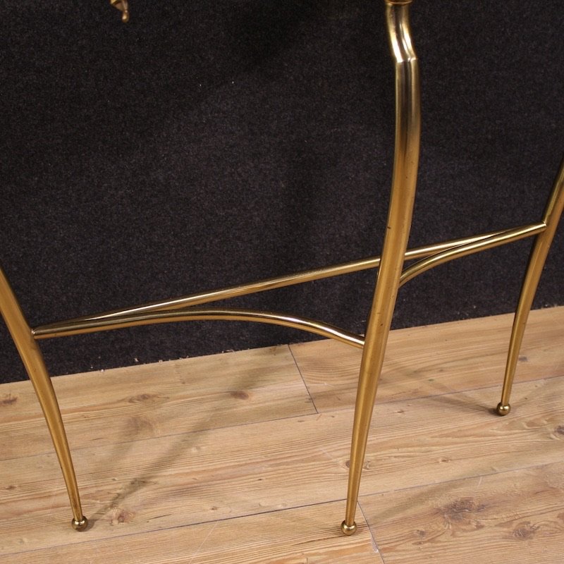 Console italiana in ottone dorato del XX secolo-photo-4