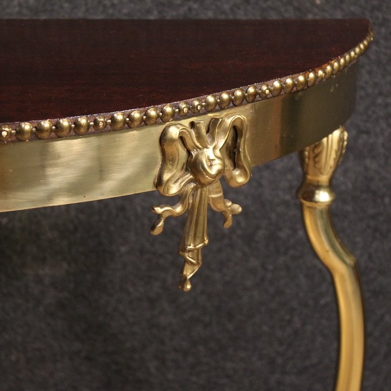 Console italiana in ottone dorato del XX secolo-photo-6