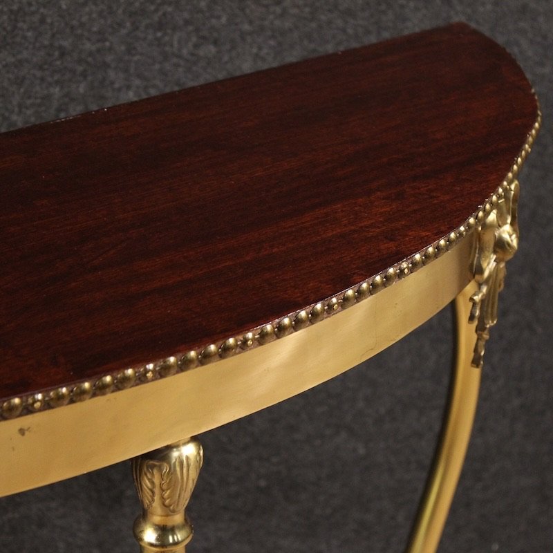 Console italiana in ottone dorato del XX secolo-photo-7