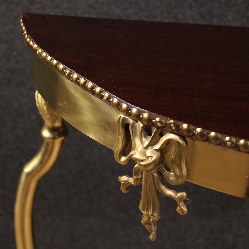 Console italiana in ottone dorato del XX secolo-photo-8