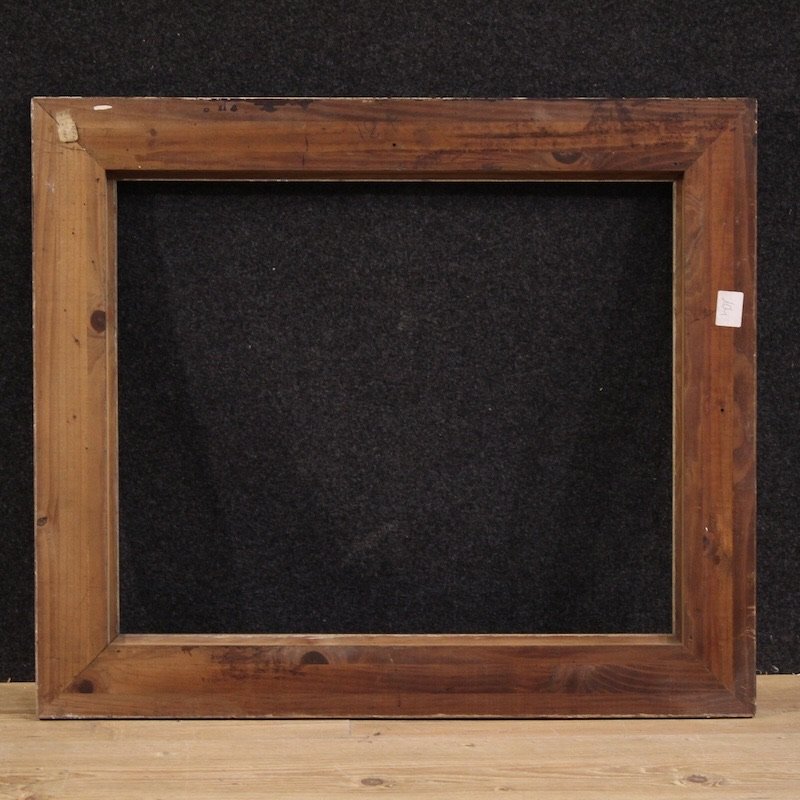 Cornice italiana dorata in legno e gesso del XX secolo-photo-2