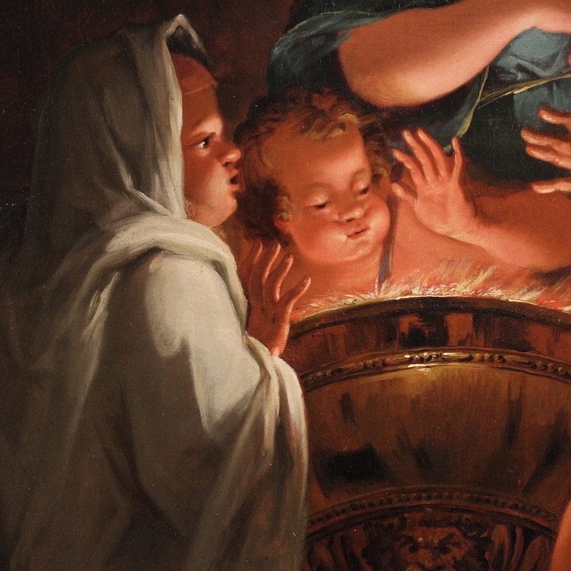 Grande quadro del XVIII secolo, allegoria dell’inverno-photo-4