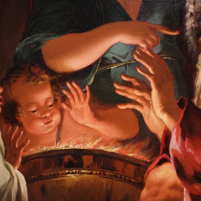 Grande quadro del XVIII secolo, allegoria dell’inverno-photo-6
