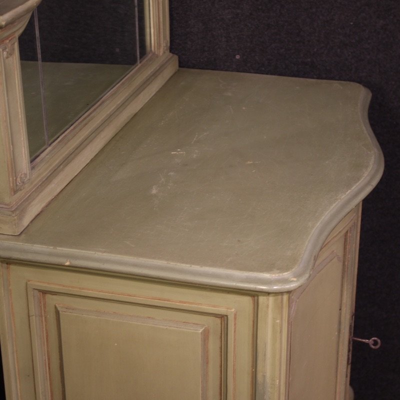 Credenza italiana laccata con specchiera del XX secolo-photo-2