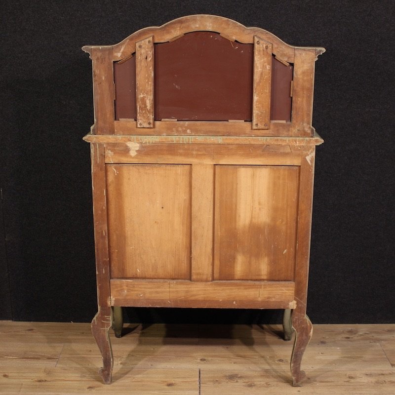 Credenza italiana laccata con specchiera del XX secolo-photo-3
