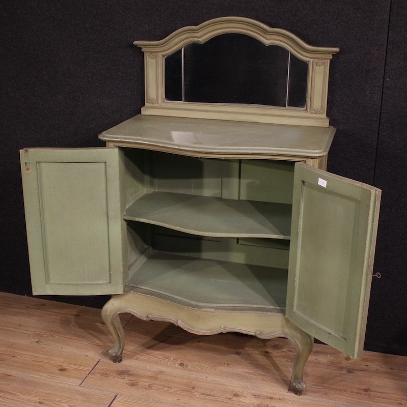 Credenza italiana laccata con specchiera del XX secolo-photo-4
