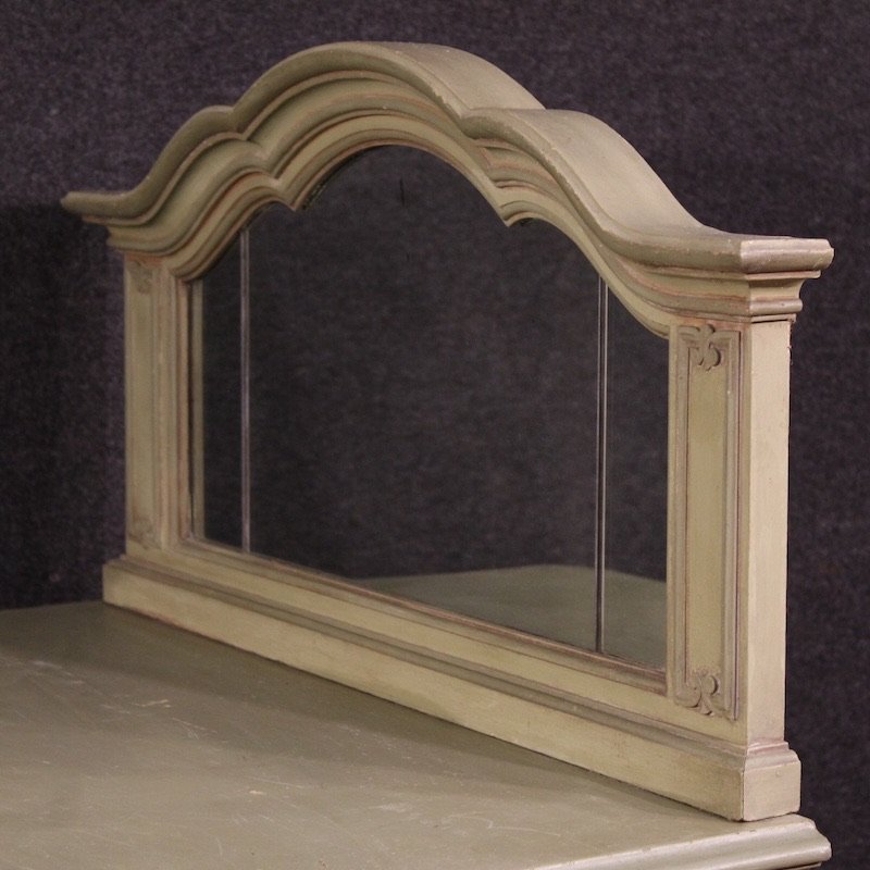 Credenza italiana laccata con specchiera del XX secolo-photo-5