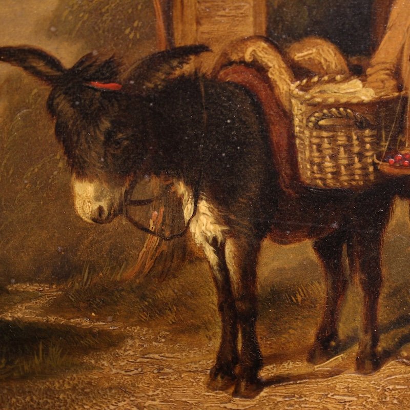 Antico dipinto inglese scena campestre datato 1866-photo-4