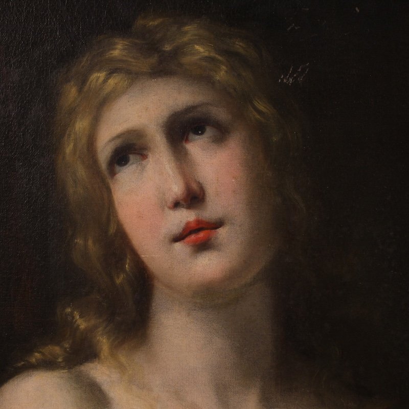 Antico dipinto mitologico del XVII secolo, Apollo suona la lira-photo-4