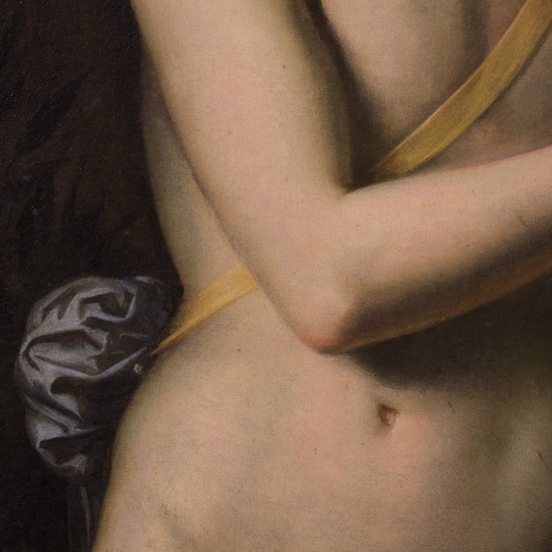 Antico dipinto mitologico del XVII secolo, Apollo suona la lira-photo-5