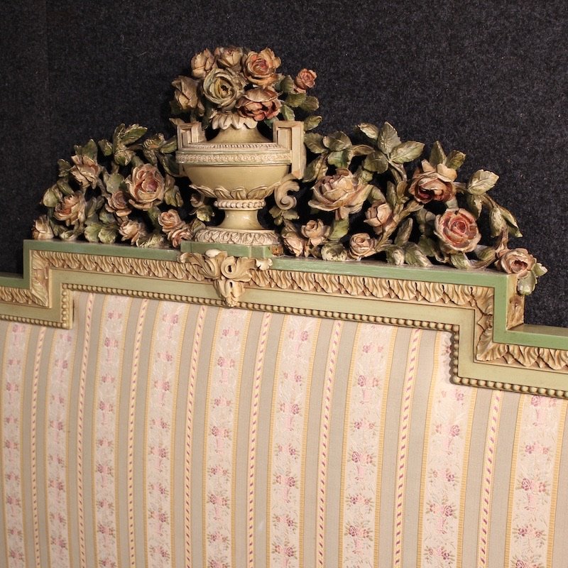Letto matrimoniale italiano laccato in stile Luigi XVI del XX secolo-photo-3
