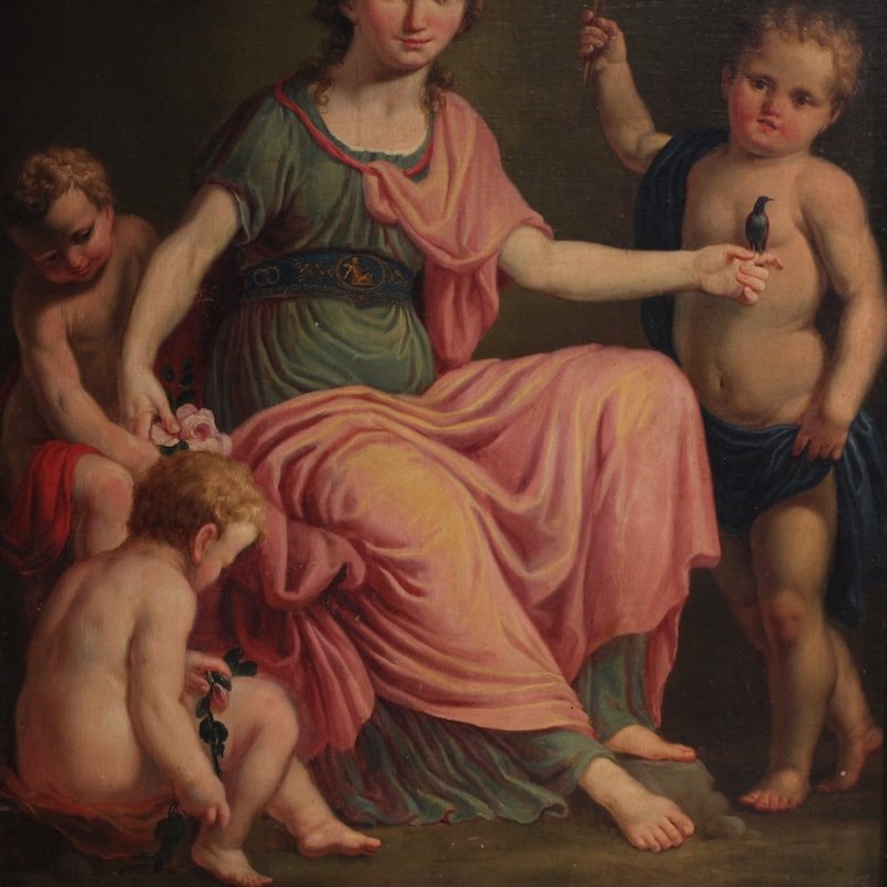 Grande quadro neoclassico del XVIII secolo, l’Aurora che spegne la notte-photo-1