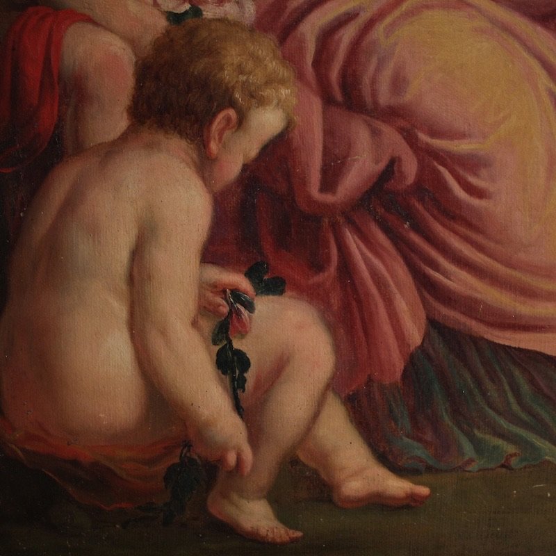 Grande quadro neoclassico del XVIII secolo, l’Aurora che spegne la notte-photo-6