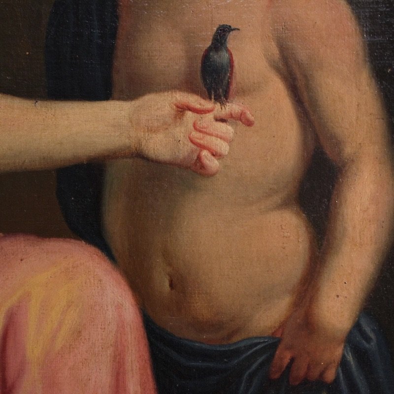 Grande quadro neoclassico del XVIII secolo, l’Aurora che spegne la notte-photo-8