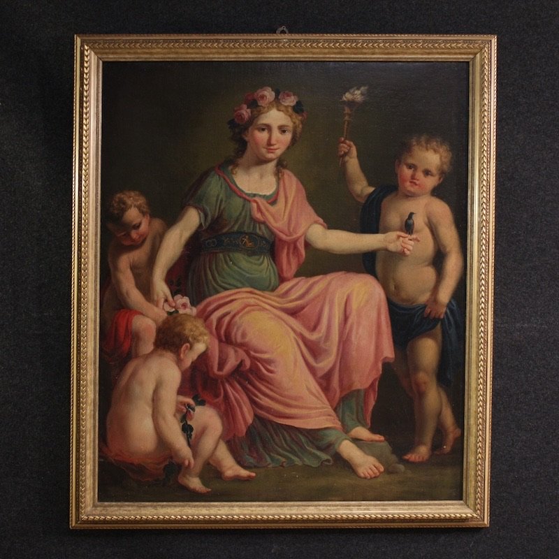 Grande quadro neoclassico del XVIII secolo, l’Aurora che spegne la notte