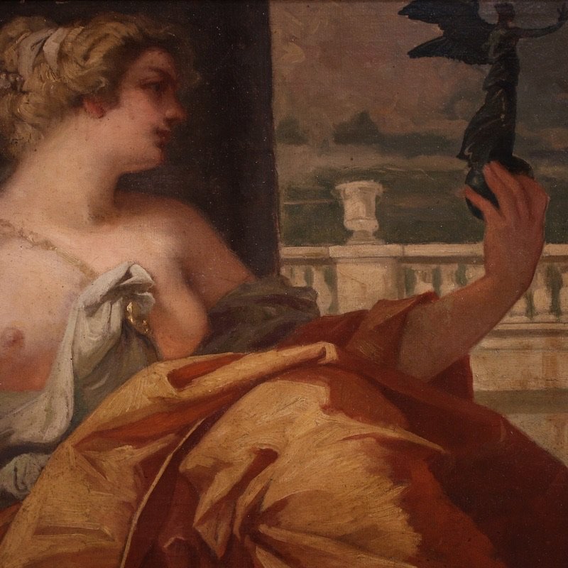 Quadro firmato Pompeo Massani, allegoria della Vittoria-photo-2