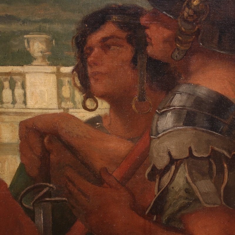 Quadro firmato Pompeo Massani, allegoria della Vittoria-photo-1
