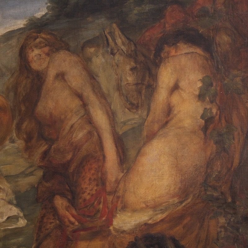 Quadro mitologico firmato Vera Willoughby e datato 1911, baccanale-photo-6